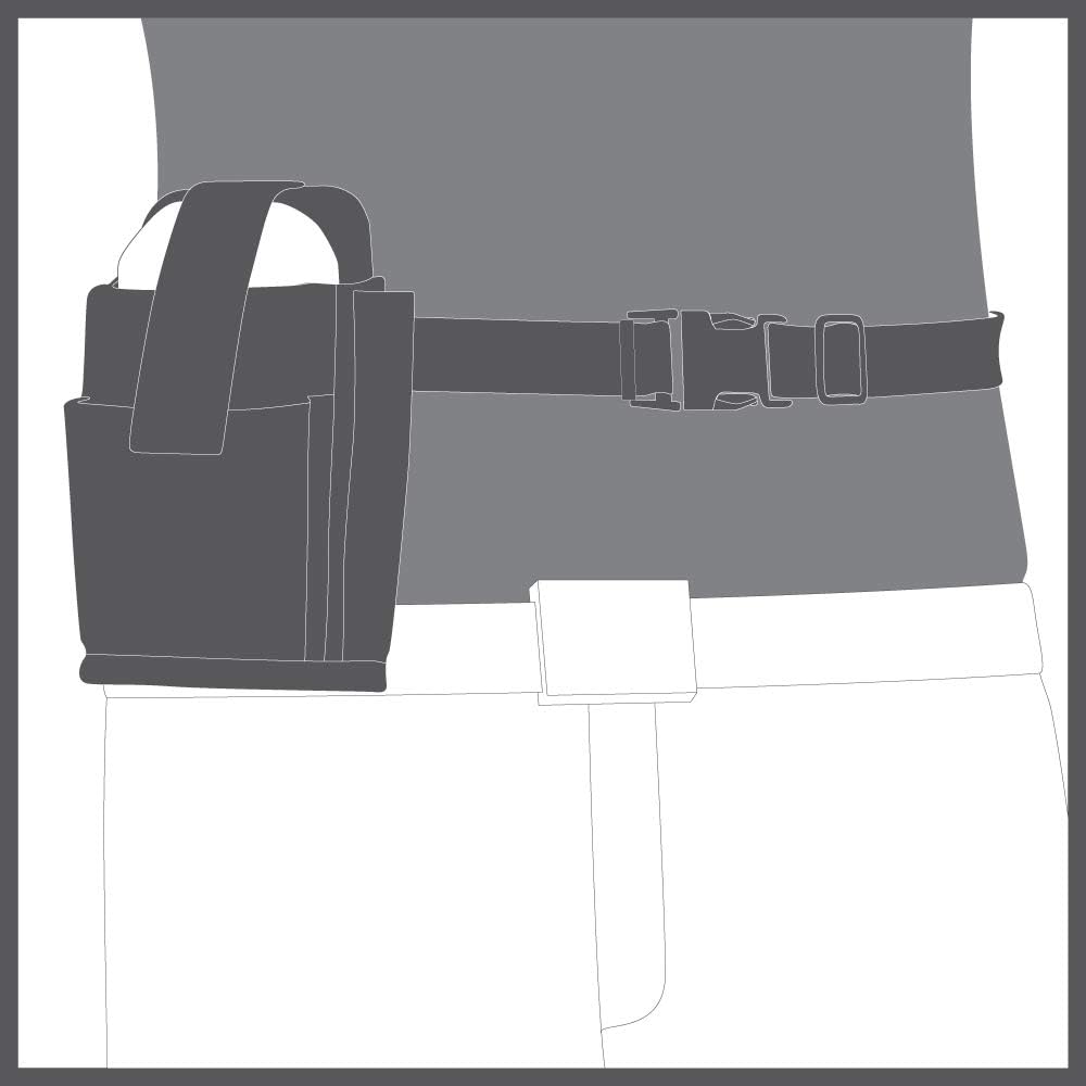 MOBILIS Holster Cartuchera Funda para Ordenador Móvil/Escáner con Cinturón y Bolsillo, Texti Resistente, Negro