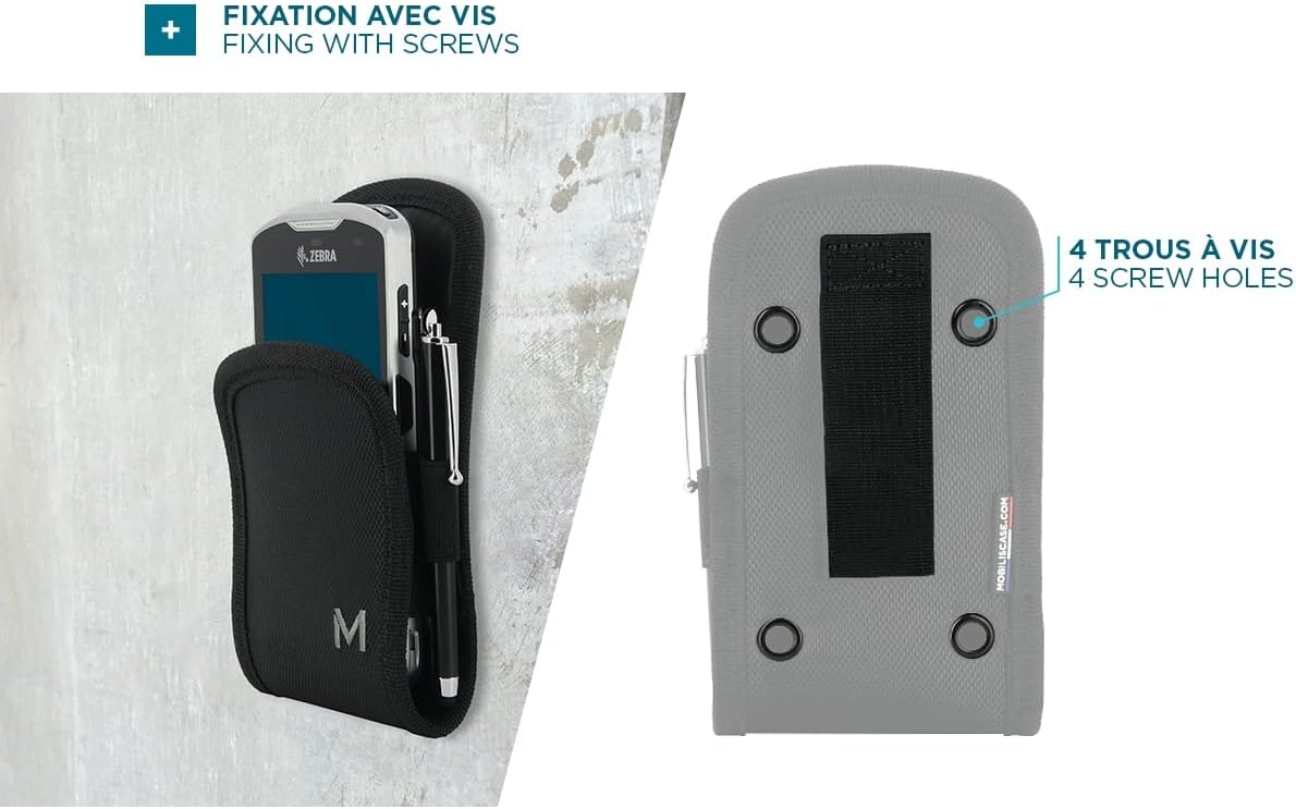 Mobilis Holster Case for Input Terminal/Smartphone with Belt - Interior Dimensions 180 x 90 x 30 mm - Black