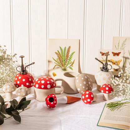Sass & Belle Red Mushroom Mug with Lid