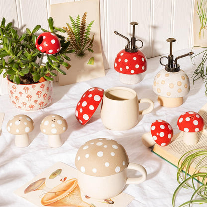 Sass & Belle Red Mushroom Mug with Lid