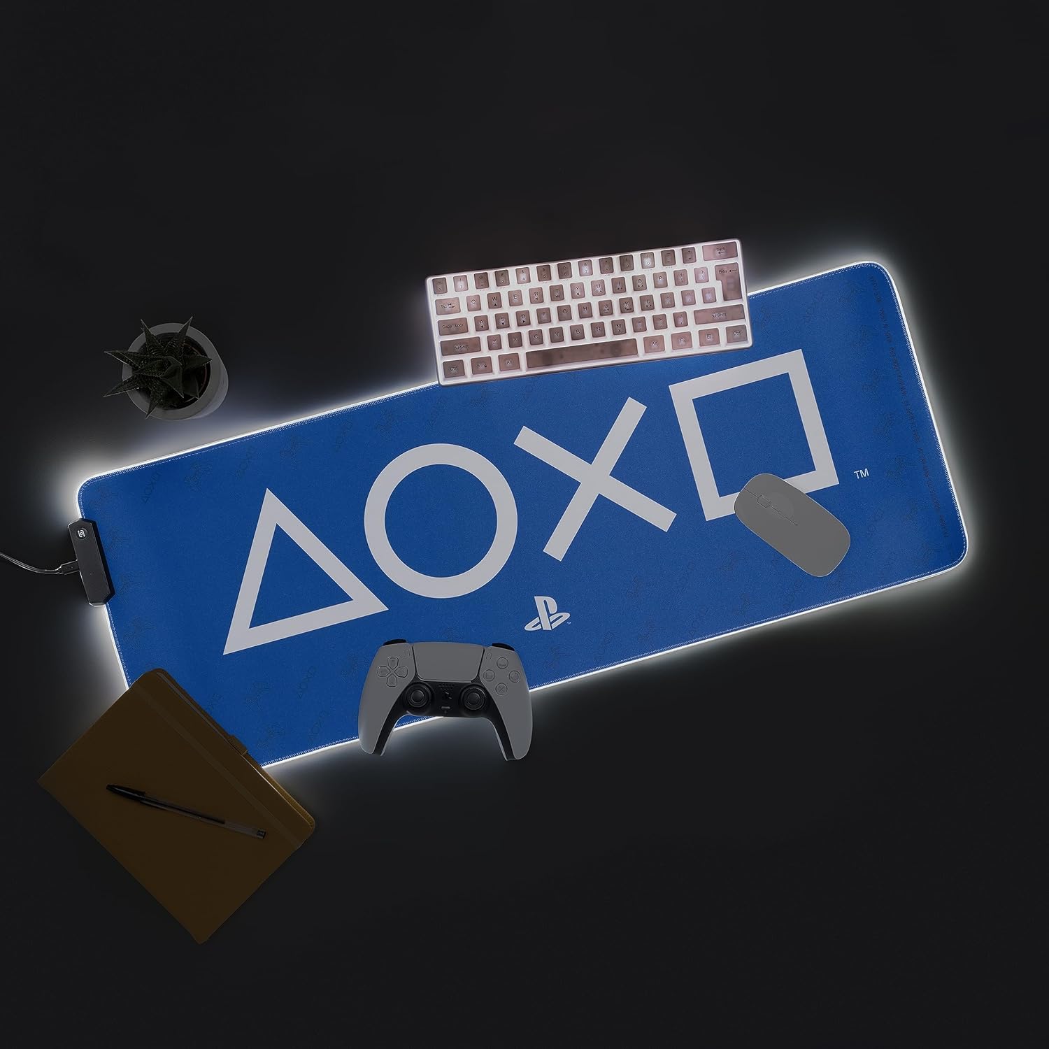 Paladone Playstation Light Up Desk Mat - LED Light Powered by USB Cable (Included