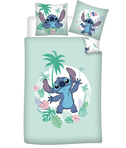 Stitch Hawaii Bedding Set, 100% Cotton, Duvet Cover 140 x 200 cm + Pillowcase 65 x 65 cm