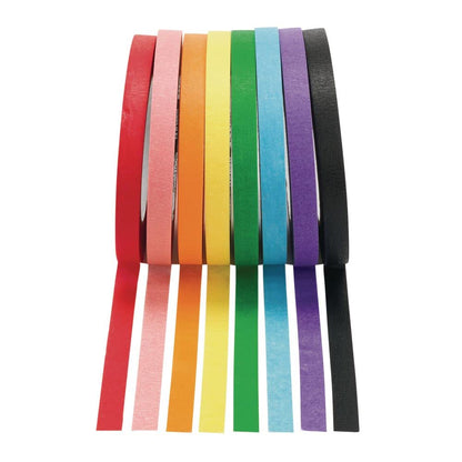 1/2 Inch Thick Masking Tape in 8 Colors! Colorful Tape for Kids, Teachers, Parents, and More! Perfect for at Home use or in The Classroom. Masking Tape, Colored Tape, Masking Tape for Kids