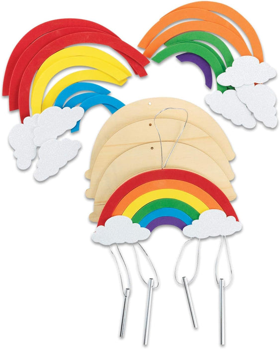 COLORATIONS - Craft set wind chime rainbow, 12 pieces - children's craft set wood