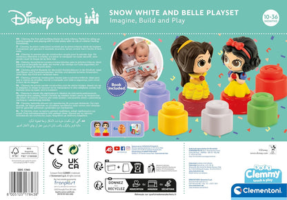 Clementoni - 17843 - Soft Clemmy Disney Princess Playset - Soft Building Blocks, Clemmy Blocks For 6 Months, Building Bricks Washable, Construction Kids, Development & Activity Toys, Made In Italy