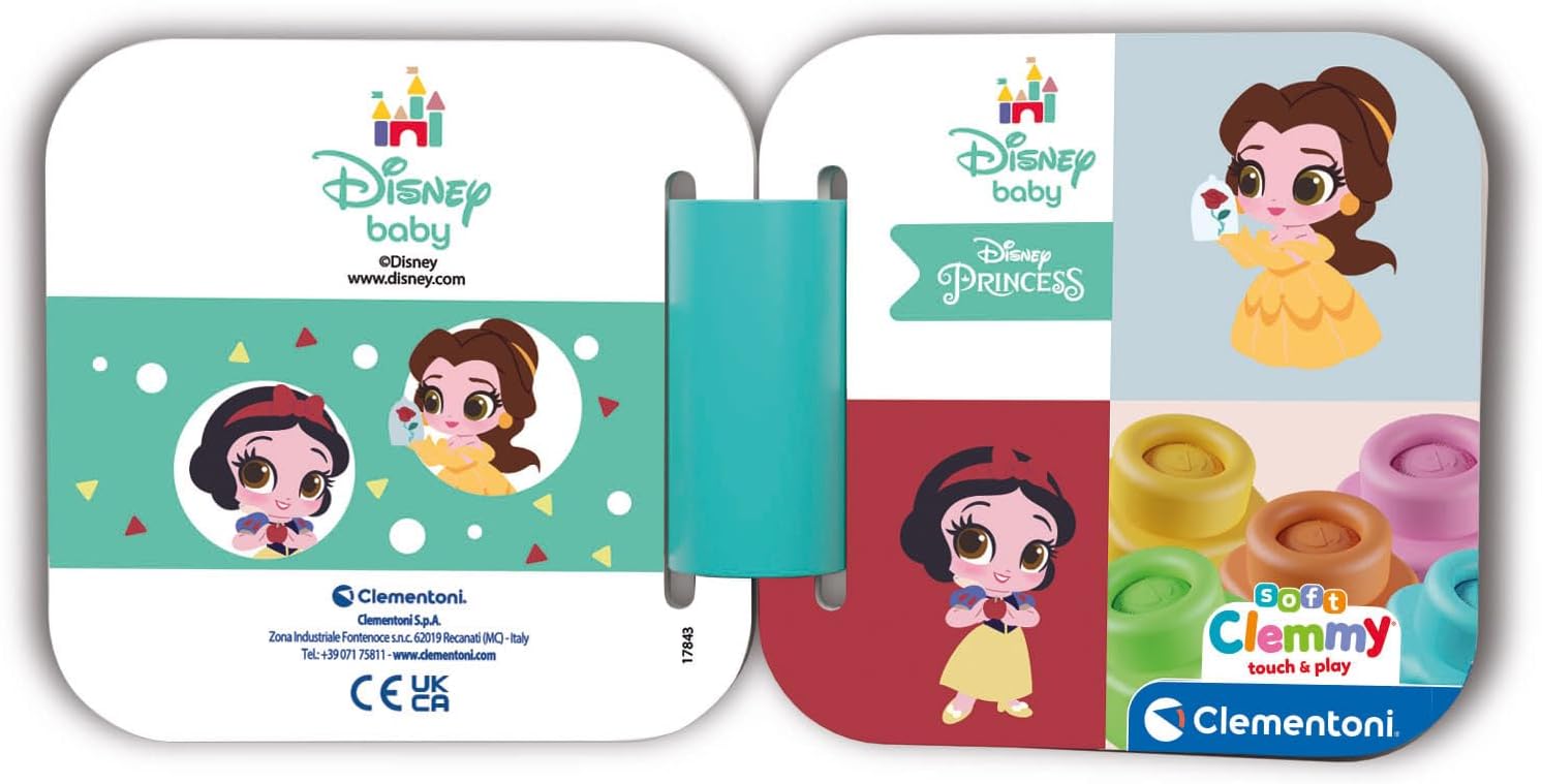Clementoni - 17843 - Soft Clemmy Disney Princess Playset - Soft Building Blocks, Clemmy Blocks For 6 Months, Building Bricks Washable, Construction Kids, Development & Activity Toys, Made In Italy