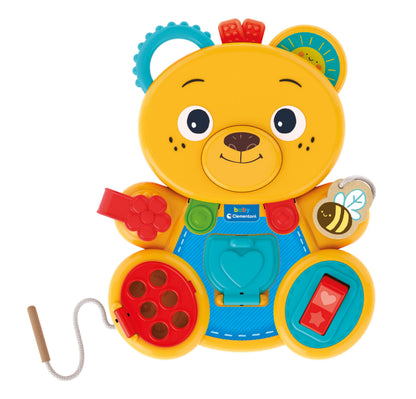 Clementoni 17856 Busy Baby Bear-Montessori, Skill Development, Learning Infant, Sensory & Activity Toys for 12 Months, Yellow