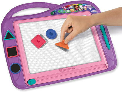 Clementoni Infantil Gabby'S Dollshouse-Juego, Almohadilla Borrable De Escritura Y Dibujo, 3 Sellos Magnéticos Y Bolígrafo, Pizarra para Diseñar, Juguete 4 Años, Multicolor, Medium (18787