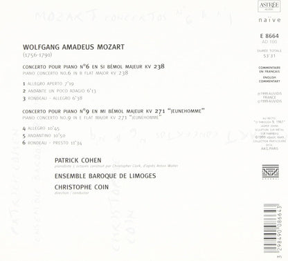 Piano Concertos Nos. 6 and 9 (Cohen, Ens Baroque De Limoges)