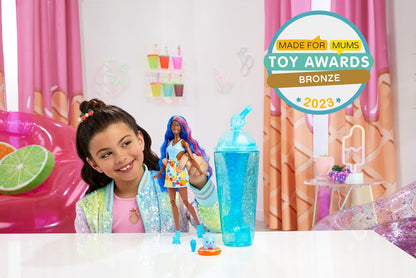 Barbie Pop Reveal Fruit Series Doll, Fruit Punch Theme with 8 Surprises Including Pet & Accessories, Slime, Scent & Color Change, HNW42