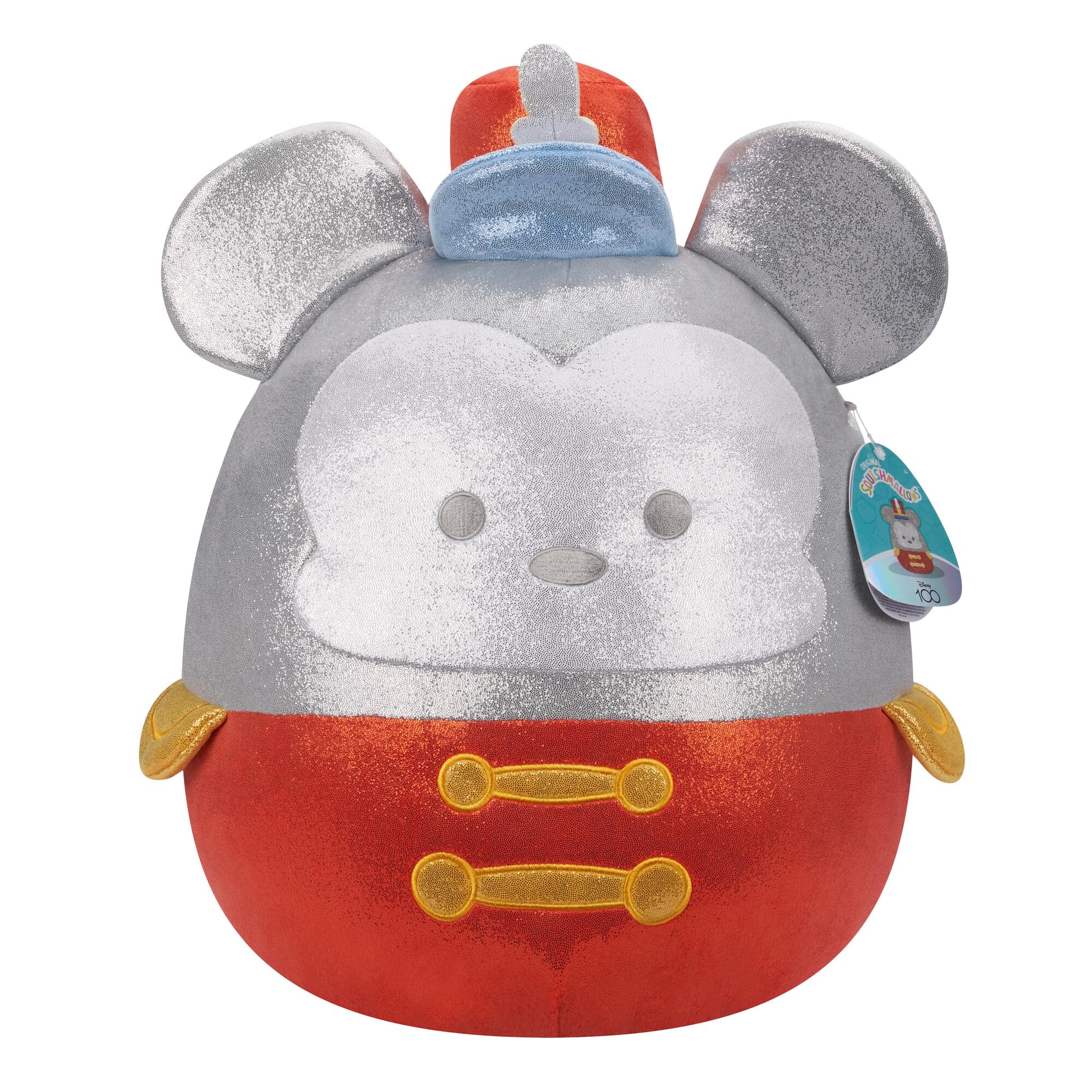 Squishmallows Original Disney100 35cm Cabeza de Banda Mickey Mouse, añade Chef de Banda Mickey Mouse a tu Equipo, Felpa Ultra Suave