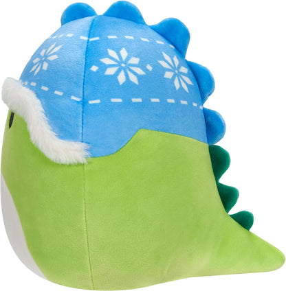 Squishmallows Original 7,5 Zoll großer Danny der Dino mit blauem Hut, kleines, ultraweiches Plüschtier