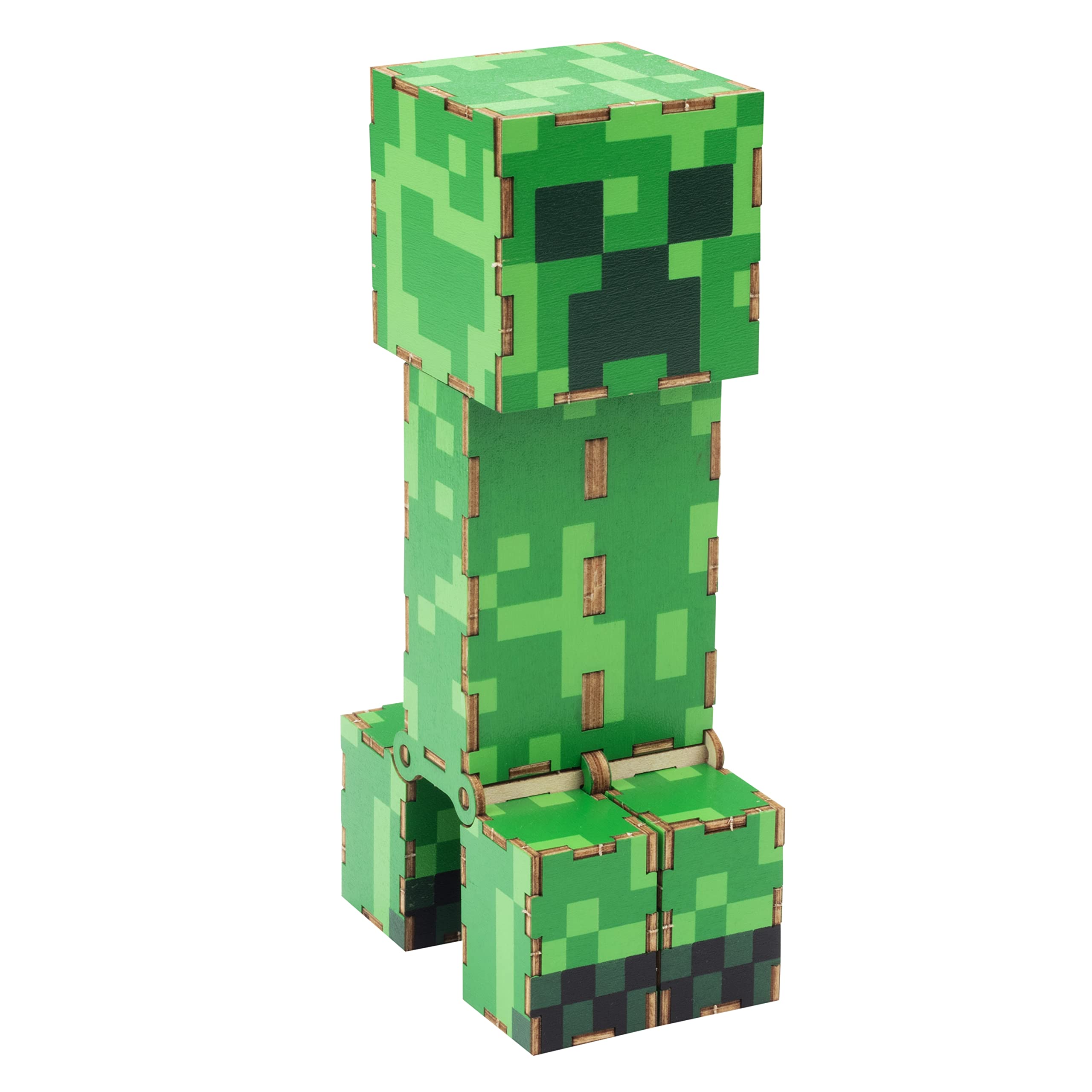 Incredibuilds Minecraft Creeper 3D Wood Puzzle & Model Figure Kit (38 Pieces) - Build & Paint Your Own 3-D Video Game Toy, No Glue Required - Officially Linensed - Gift for Kids, Boys & Teens