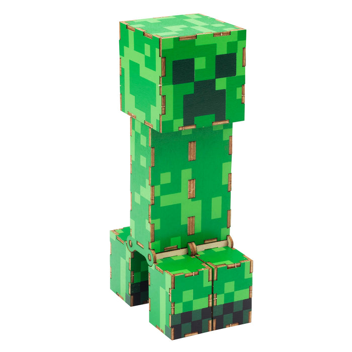 Incredibuilds Minecraft Creeper 3D Wood Puzzle & Model Figure Kit (38 Pieces) - Build & Paint Your Own 3-D Video Game Toy, No Glue Required - Officially Linensed - Gift for Kids, Boys & Teens