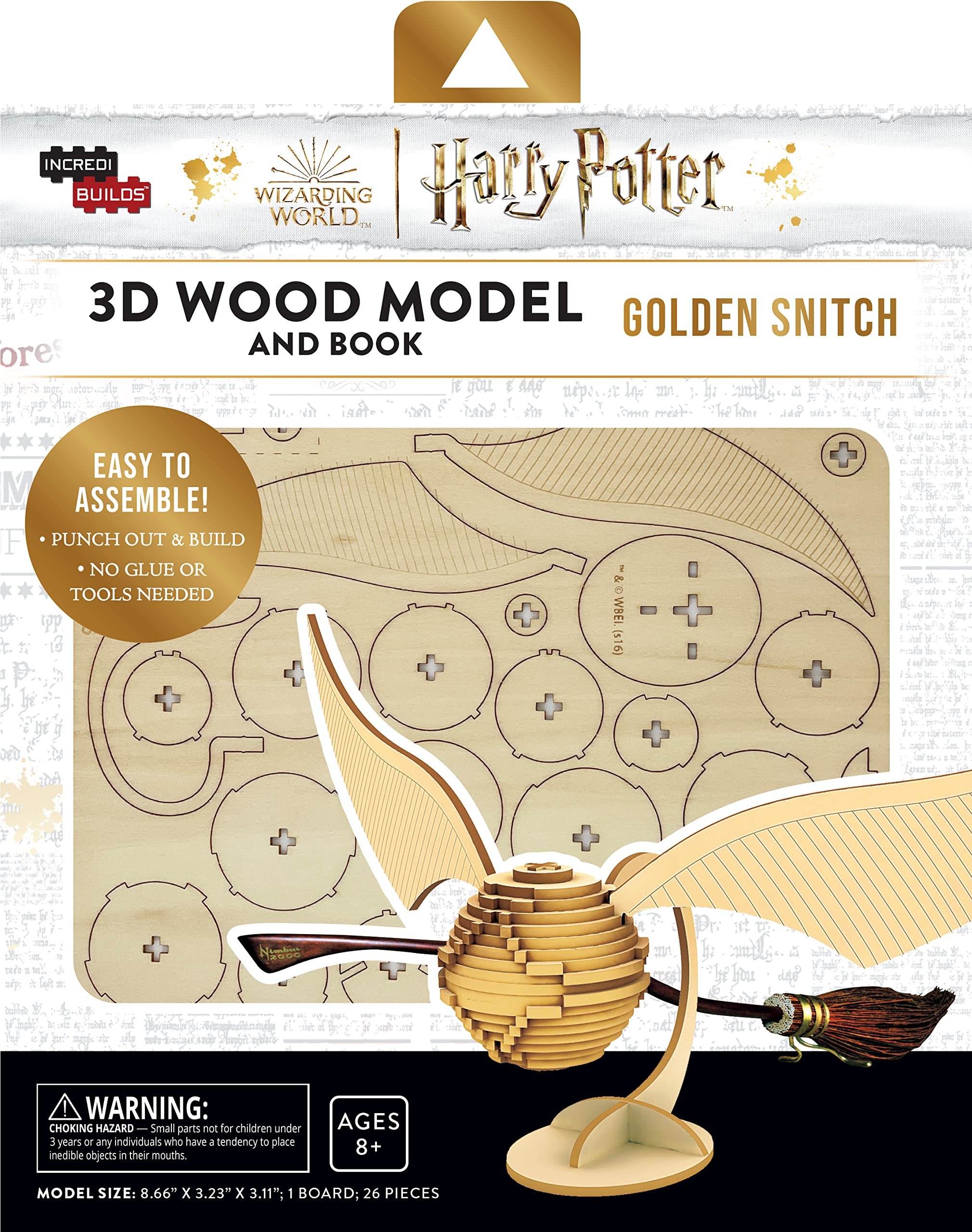 Golden Snitch 3D Wood Model And Book