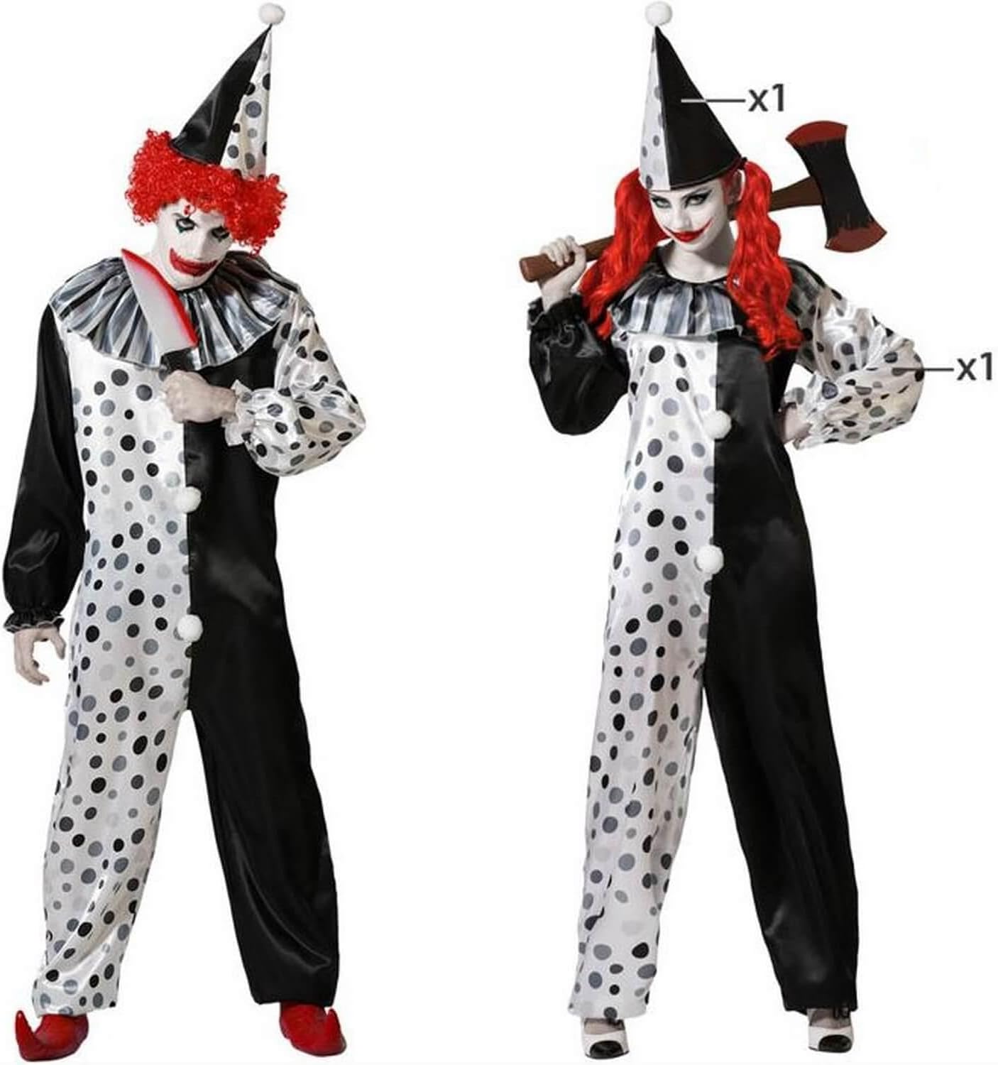 Atosa Costume Clown Grey Halloween Funny Scary Man And Woman Themed Horror Pampering Devilish Daredevil Jumpsuit Polka Dots Ruffles And Buttons Frightening Appearance Pennywise Novel