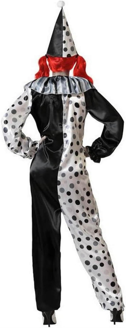 Atosa Costume Clown Grey Halloween Funny Scary Man And Woman Themed Horror Pampering Devilish Daredevil Jumpsuit Polka Dots Ruffles And Buttons Frightening Appearance Pennywise Novel