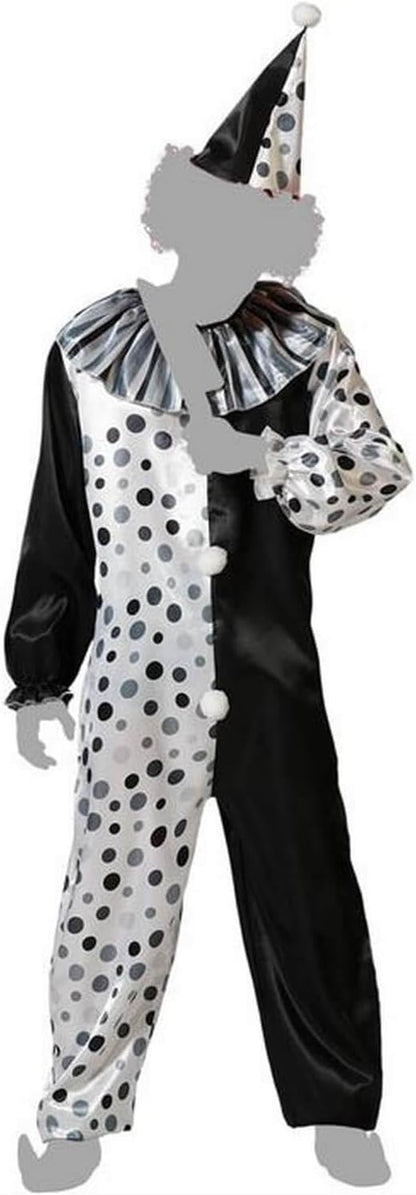 Atosa Costume Clown Grey Halloween Funny Scary Man And Woman Themed Horror Pampering Devilish Daredevil Jumpsuit Polka Dots Ruffles And Buttons Frightening Appearance Pennywise Novel