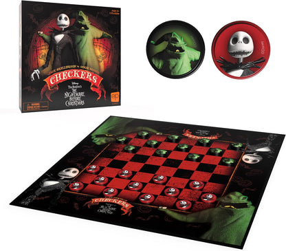 USAopoly | Nightmare Before Christmas: Jack vs Oogie Boogie Checkers | Checkers | Ages 6 Plus | 2 Players | 30 Minutes Playing Time