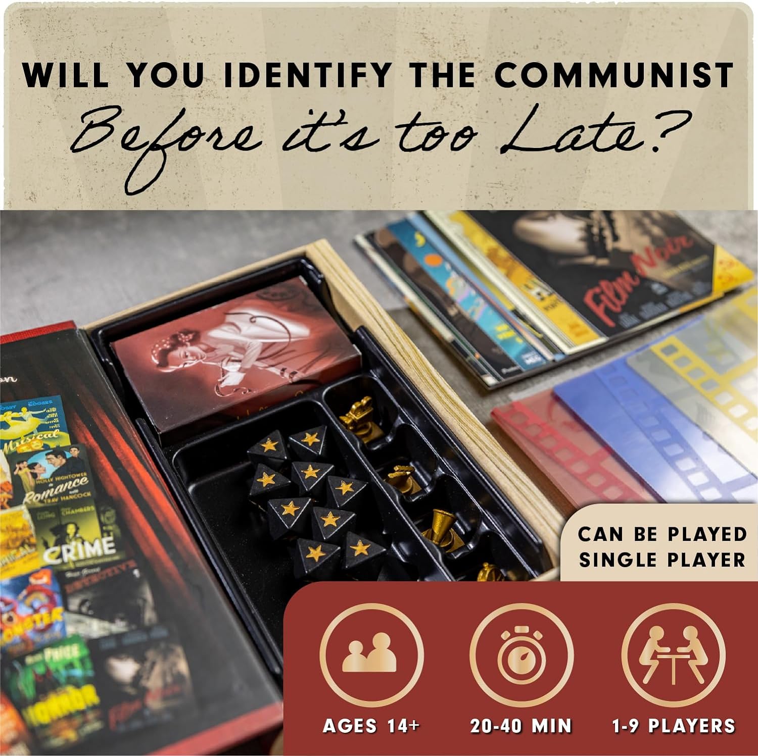 Hollywood 1947 Board Game, A Movie-Making Game of Strategy and Deception for 1-9 Players