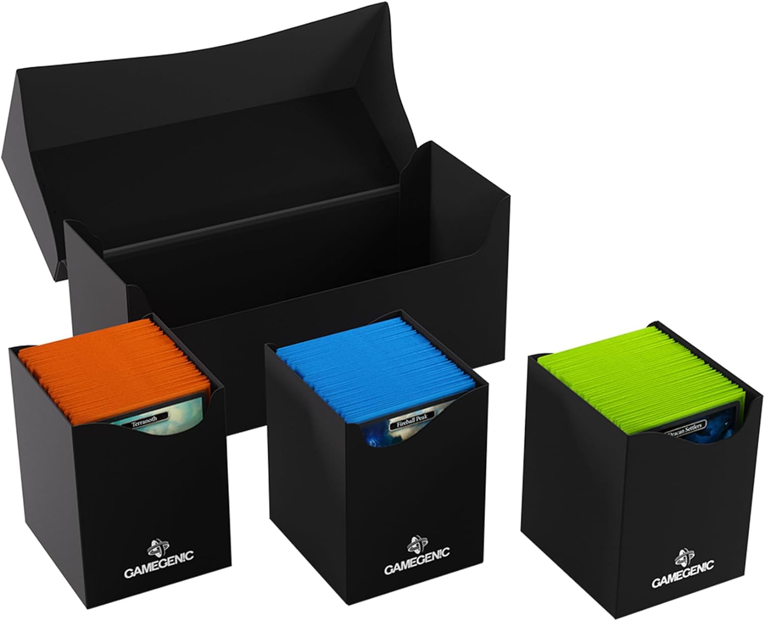 Gamegenic-GGS25116ML Triple Deck Holder 300+ XL Black-Caja para mazos, sólido, Color Negro (GGS25116ML