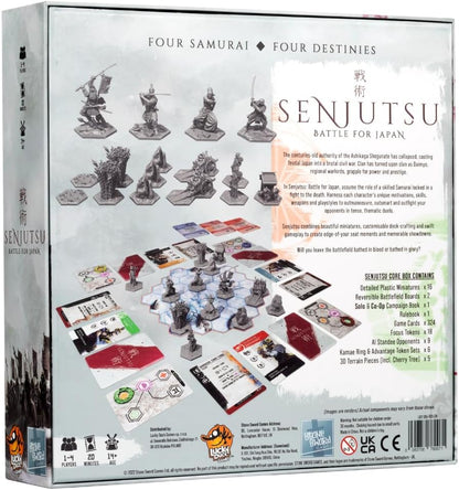 Lucky Duck Games | Senjutsu: Battle for Japan | Miniatures Board Game | Ages 14+ | 1-4 Players | 15-20 Minutes Playing Time