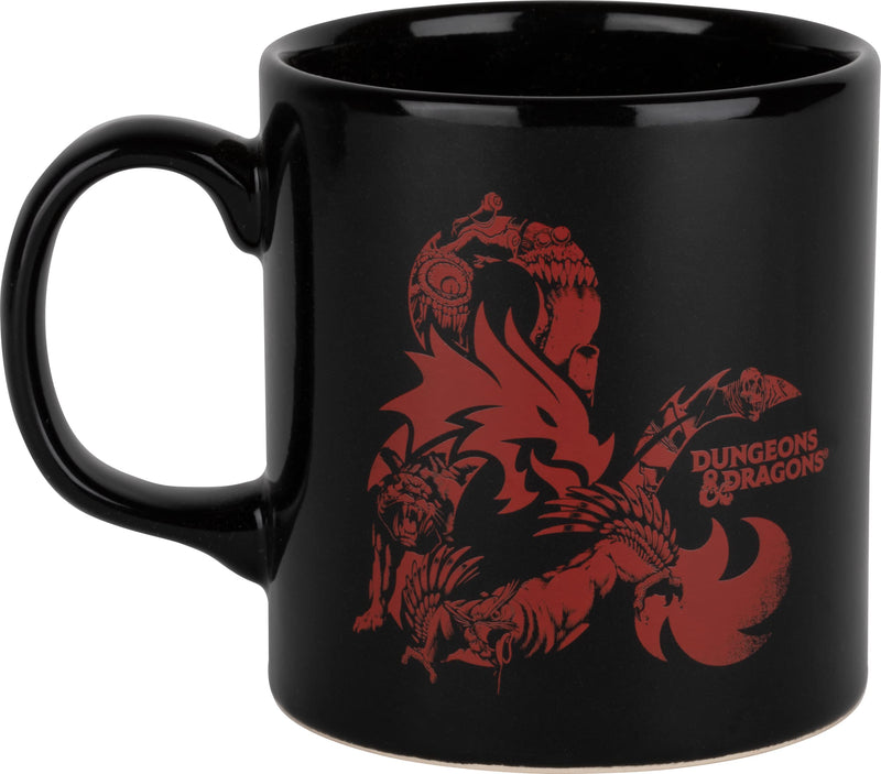 Konix Dungeons & Dragons Monster Mug, 320 ml, Ceramic Mug, Red and Black