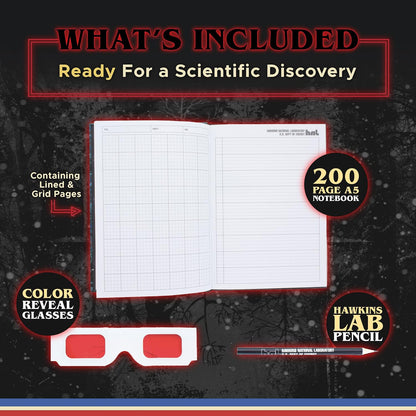 Paladone Hawkins Lab Colour Change Notebook and Pencil | Stranger Things Merchandise Journal or School Supplies, Multicolor (9878