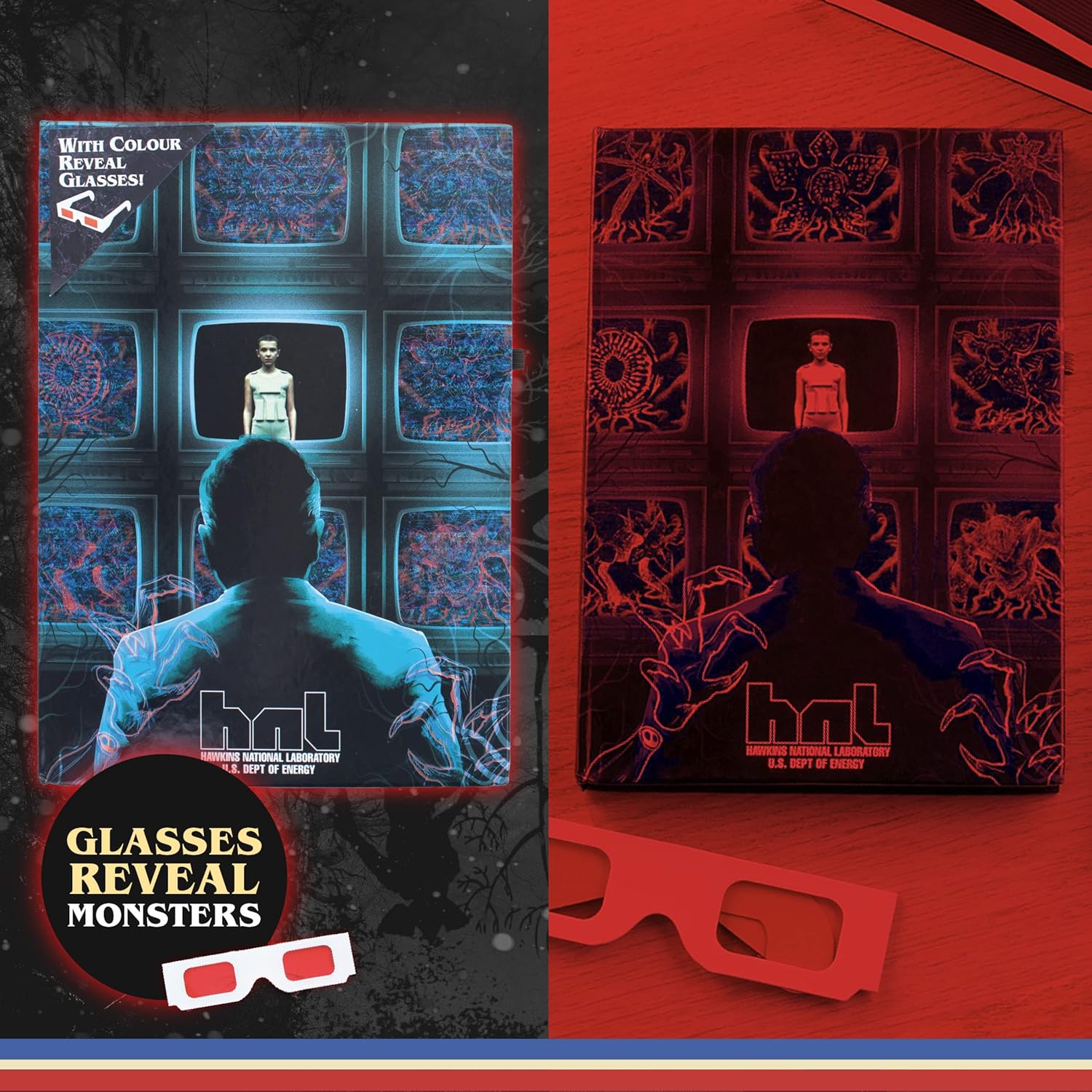 Paladone Hawkins Lab Colour Change Notebook and Pencil | Stranger Things Merchandise Journal or School Supplies, Multicolor (9878