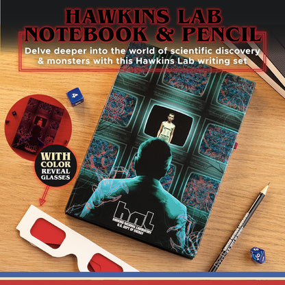 Paladone Hawkins Lab Colour Change Notebook and Pencil | Stranger Things Merchandise Journal or School Supplies, Multicolor (9878