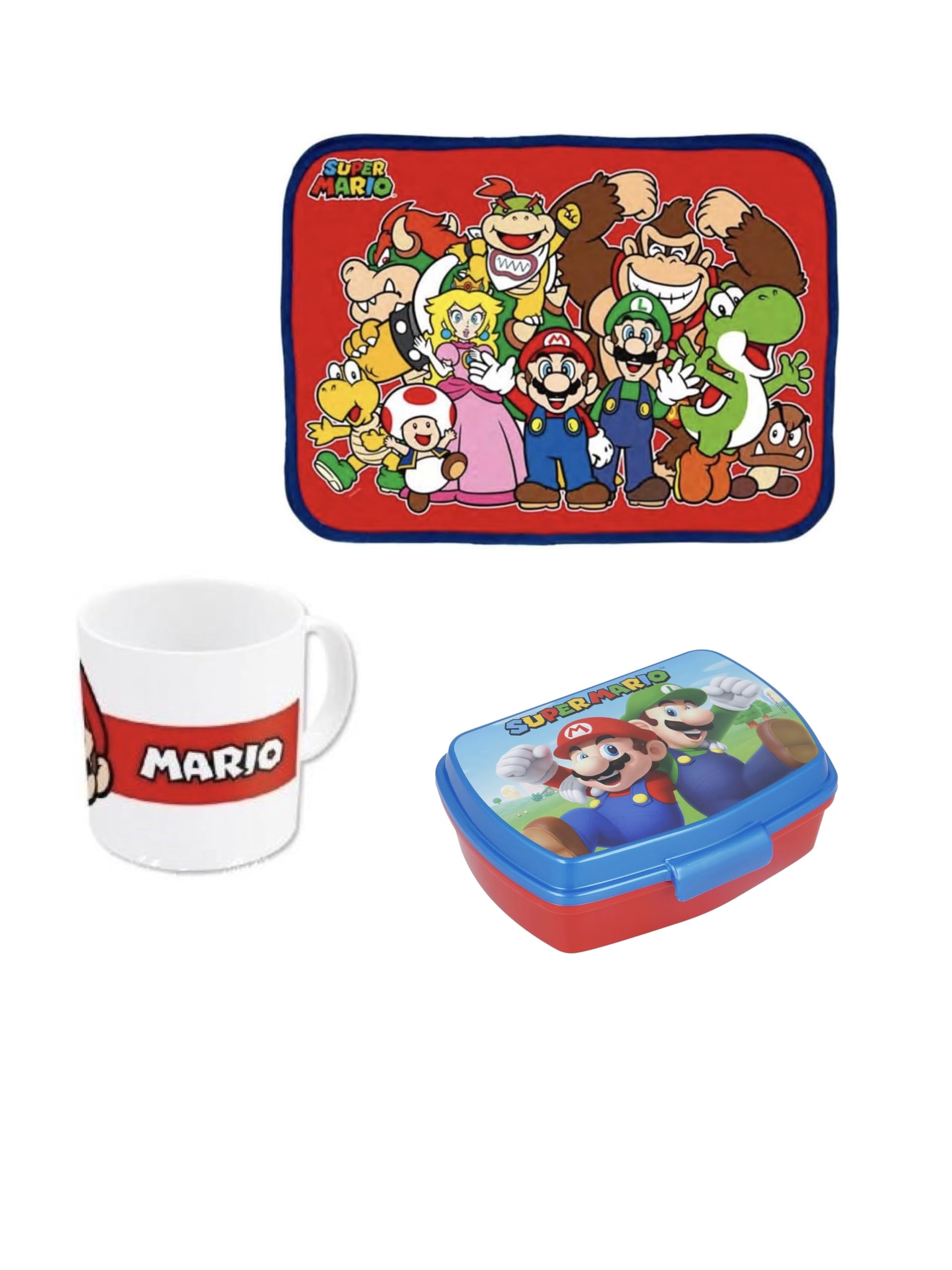 Super Mario Tazza ceramica piu Omaggio tovaglietta più porta merenda -Mug-Taza- Tazze- Caneca