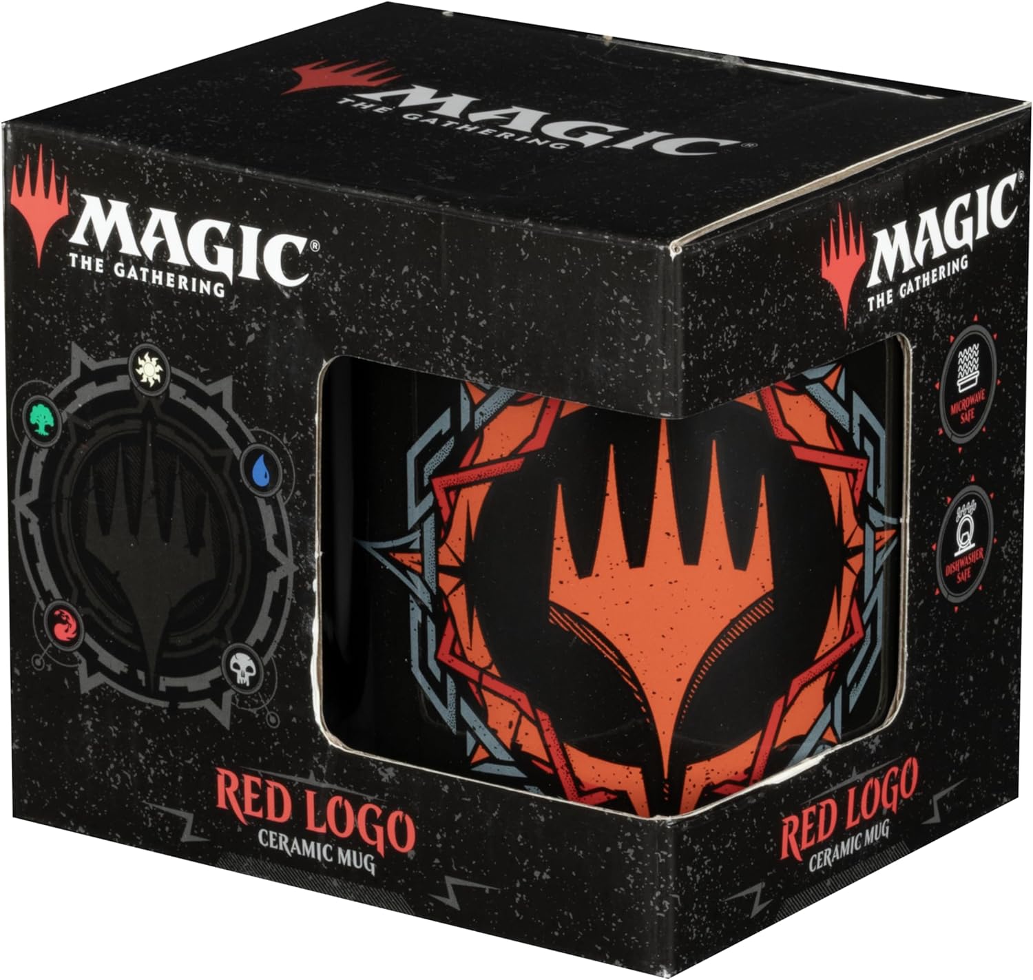Konix Magic The Gathering Tasse - Keramiktasse - 320 ml - Rot Farbmotiv - Schwarz