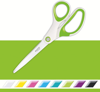 Leitz 53192054 Titanium Scissors, Right or Left Handed Ambidextrous, 6.7 x 1.5 x 15 cm, Office Stationary, Ergonomic Handle, WOW Range, Green