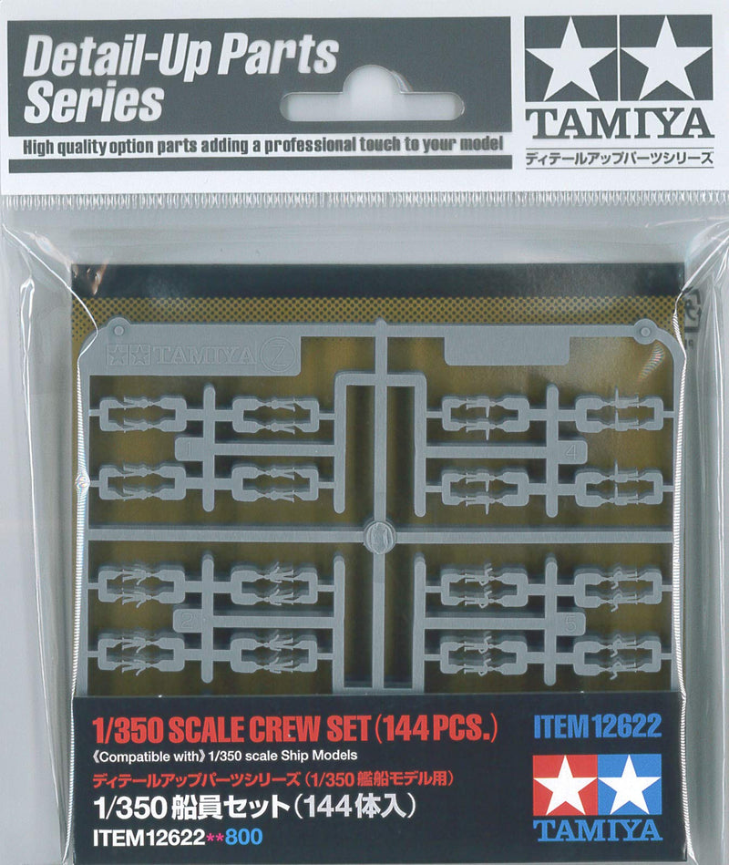 Tamiya- 1:350 Warship Crew-Set (144) Juego de Construcción Equipaje Navio de Guerra, 14+ Años, Color Gris, Mittelgroß (TAM12622