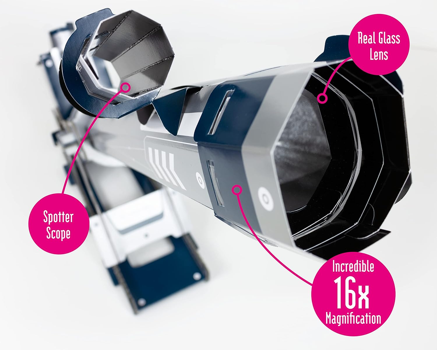 Build Your Own Working Telescope - Stargazing Refactor Cardboard Telescope -16x Magnification - Cardboard Craft Kit - Ages 8+