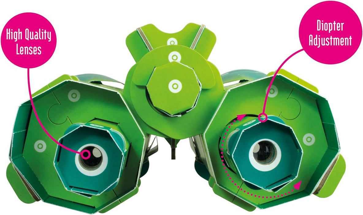 Build Your Own Working Binoculars - 16x Magnification - Eco Friendly Cardboard Craft Kit - Ages 8+