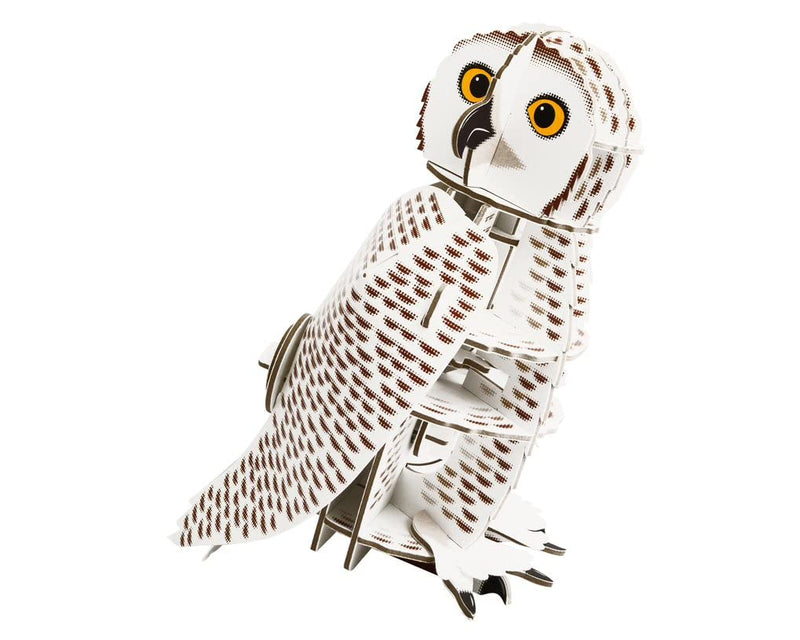 Build Your Own Moving Snowy Owl - Rotating Head Action - Cardboard Craft Kit - Ages 8+