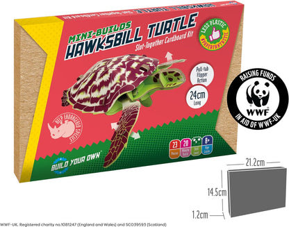 Build Your Own Moving Hawksbill Turtle - Pull Tab Moving Flipper Action - Eco Friendly Cardboard Craft Kit - Ages 8+
