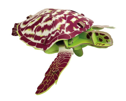 Build Your Own Moving Hawksbill Turtle - Pull Tab Moving Flipper Action - Eco Friendly Cardboard Craft Kit - Ages 8+