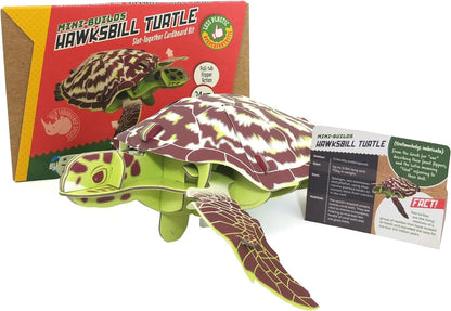 Build Your Own Moving Hawksbill Turtle - Pull Tab Moving Flipper Action - Eco Friendly Cardboard Craft Kit - Ages 8+