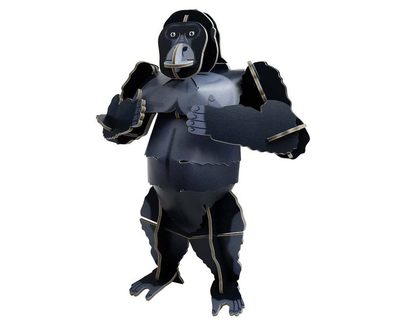 Build Your Own Moving Mountain Gorilla - Pull-Tab Chest Pounding Action - Eco Friendly Cardboard Craft Kit - Ages 8+