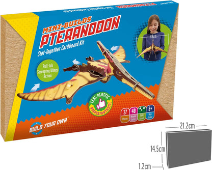 Build Your Own Moving Pteranodon - Pull Tab Flapping Wing Action - Eco Friendly Cardboard Craft Kit - Ages 8+