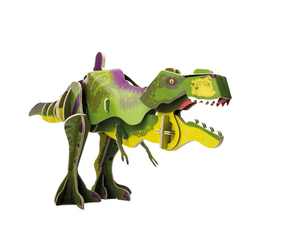 Build Your Own T-Rex Dinosaur - Moving Head and Jaw Closing Action - Eco Friendly Cardboard Craft Kit - Ages 8+