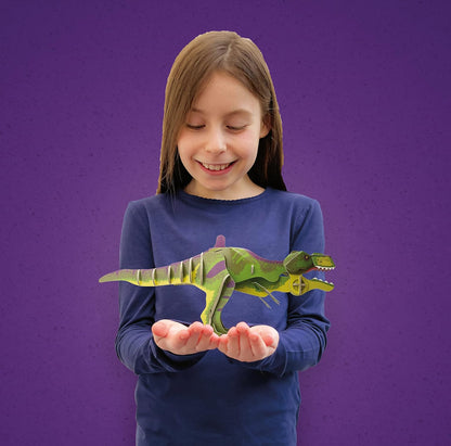 Build Your Own T-Rex Dinosaur - Moving Head and Jaw Closing Action - Eco Friendly Cardboard Craft Kit - Ages 8+