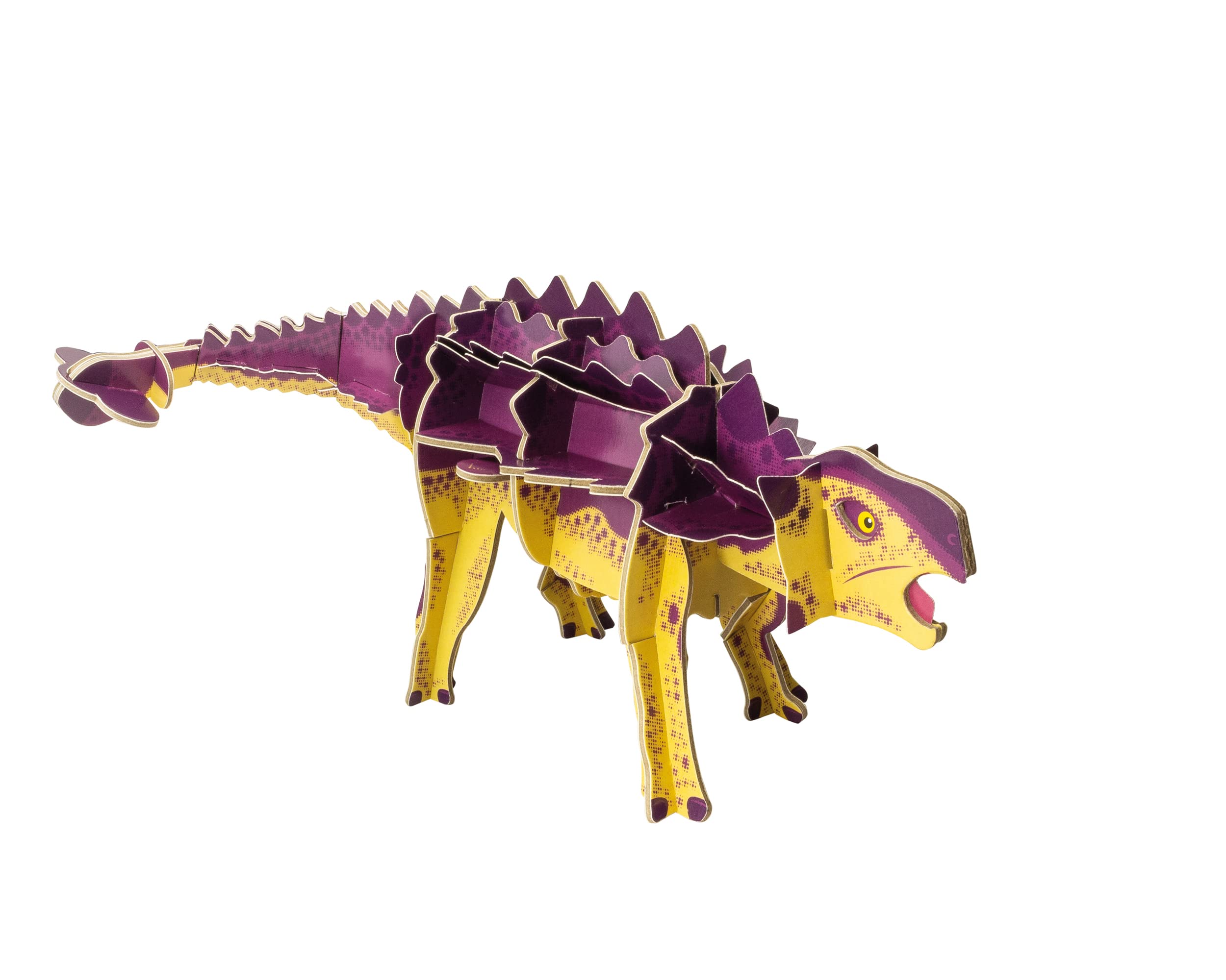 Build Your Own Moving Ankylosaurus - Pull Tab Swishing Tail Action - Eco Friendly Cardboard Craft Kit - Ages 8+