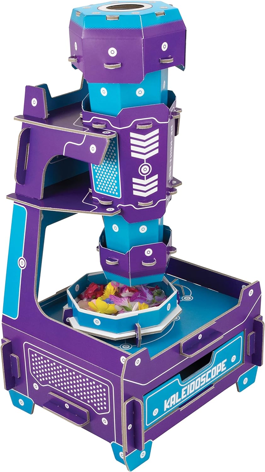 Build Your Own Kaleidoscope - with Rotating Stand and Tray - Eco Friendly Cardboard Craft Kit - Ages 8+