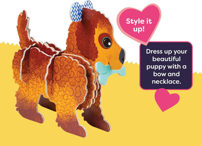 Build Your Own Puppy - Comes with Accessories and Trinket Chest! - Eco Friendly Cardboard Craft Kit - Ages 4+