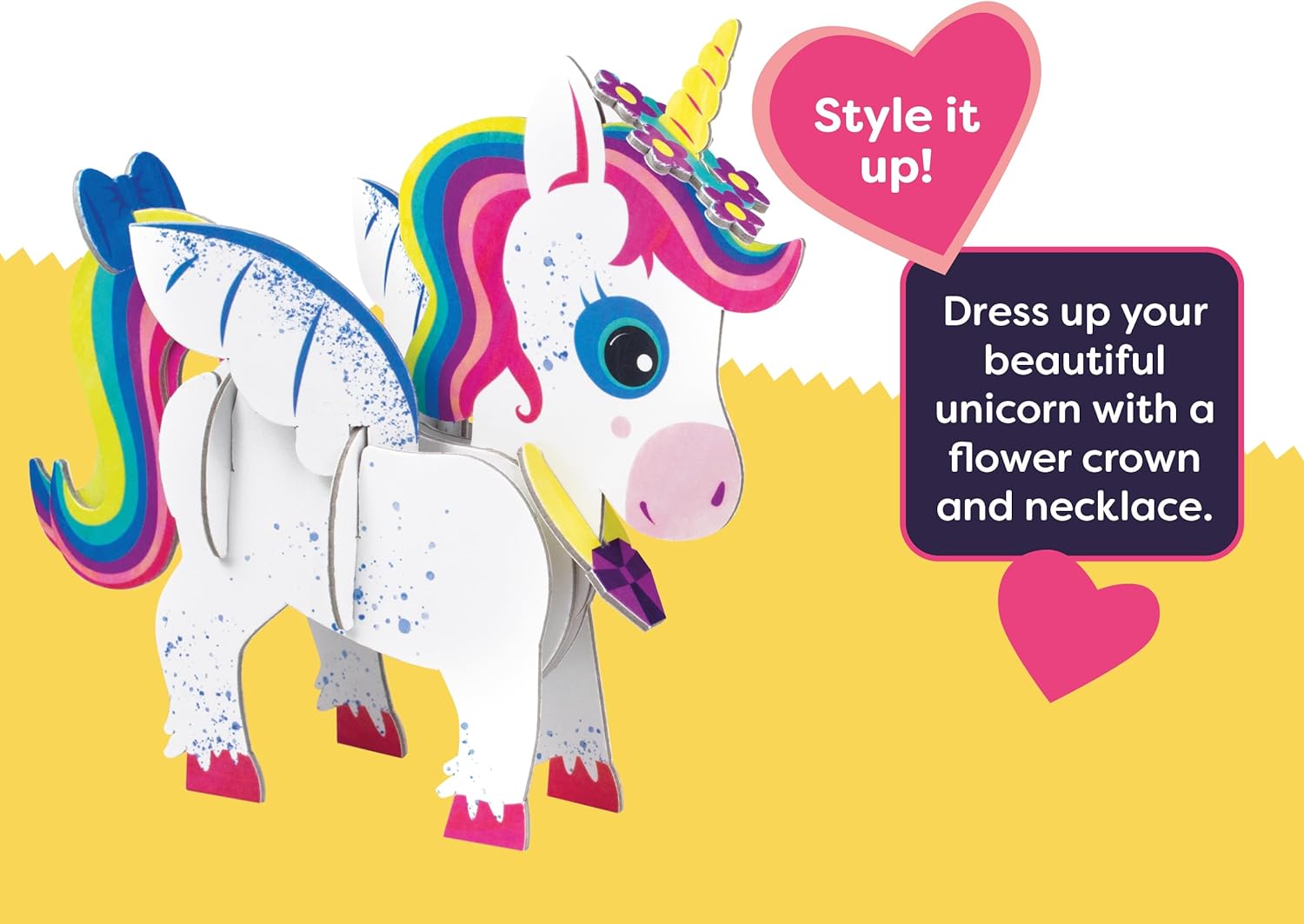 Build Your Own Magical Unicorn - Comes with Accessories and Trinket Chest! - Eco Friendly Cardboard Craft Kit - Ages 4+