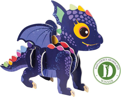 Build Your Own Baby Dragon - Comes with Accessories and Trinket Chest! - Eco Friendly Cardboard Craft Kit - Ages 4+