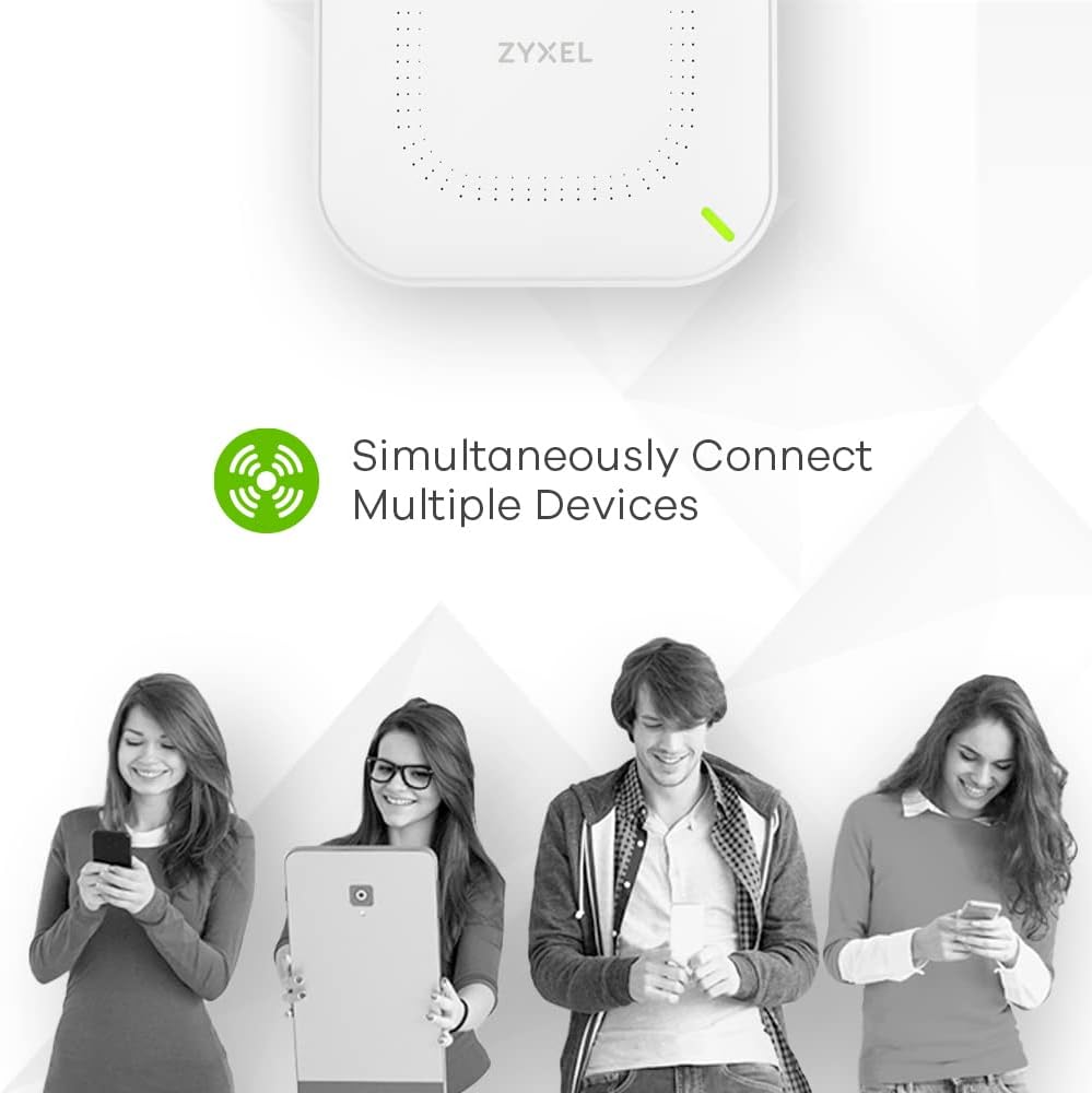 ZYXEL Multi-Gig WiFi 6 AX3000 PoE Access Point for Small Businesses, 2.5G PoE Uplink, with 3x3 + 2x2 MU-MIMO Antenna, Manageable via Nebula APP/Cloud or Standalone